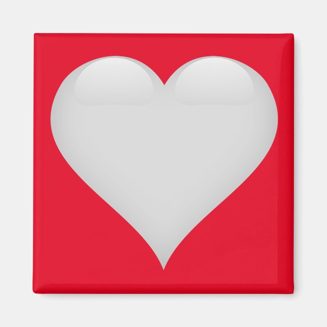 Vitt glashjärta, Anpassade Magnet (Framsidan)