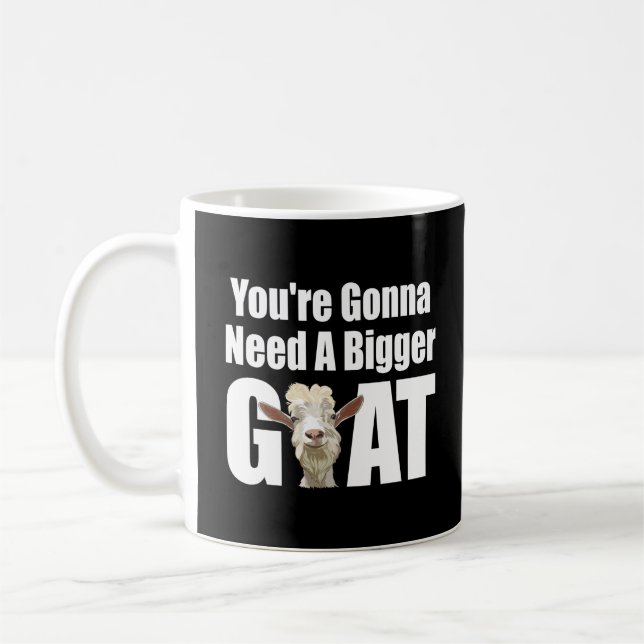 Vitt goat i svart bakgrund kaffemugg (Vänster)