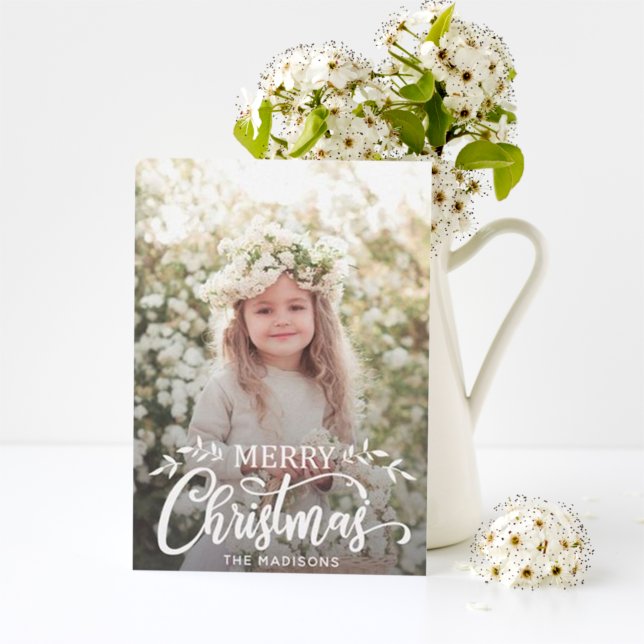 Vitt God jul-Helgdag-fotokort Julkort (Skapare uppladdad)