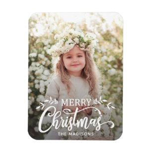 Vitt God jul-Helgdag, fotomagnet Magnet