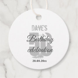Vitt Grått 50: e valfri Födelsedagsfest Personlig Gåvor Etiketter