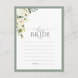 Vitt Grått Grönt Blommigt Råd till briden Vykort