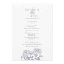 Vitt grått krysanthemum bröllopsprogram