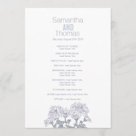 Vitt grått krysanthemum bröllopsprogram program