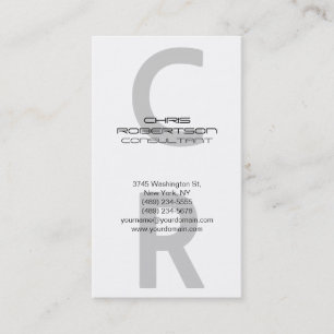 Vitt Grått Monogram Attractive Charm Affärskort Visitkort