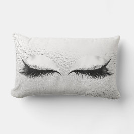Vitt Grått Silver Metallisk lash Makeup Glass Lumbarkudde