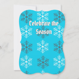 Vitt/Grått Snowflake-platta Helgdag Julkort