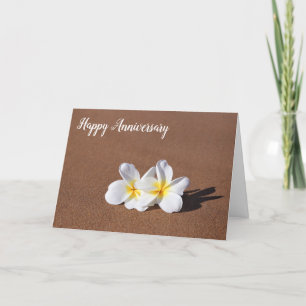 Vitt gratulationskort för Plumeria Sandy Beach Kort