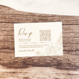 Vitt Guld Blommig Elegant Bröllop OSA Kort