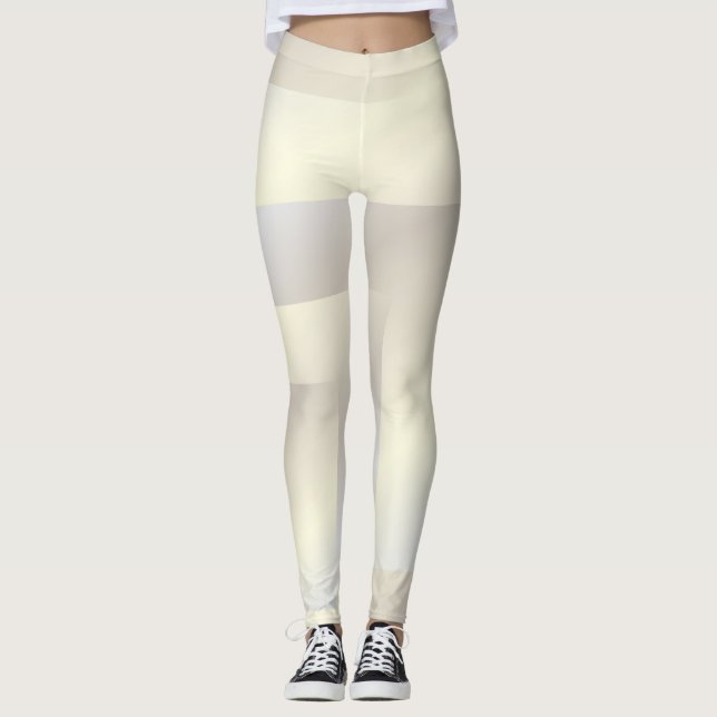 Vitt guld geometrisk leggings (Framsida)