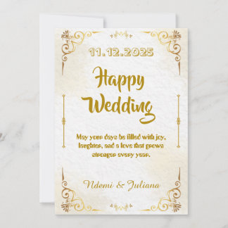 Vitt Guld Ornament Ram Bröllopsinbjudan Inbjudningar