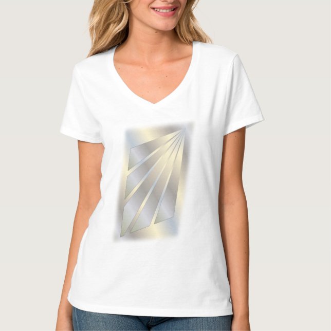 Vitt guldstrålar t shirt (Framsida)