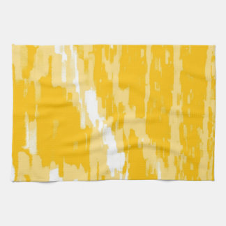 Vitt, Gult Abstrakt Art Retro Kitchen Towel Kökshandduk