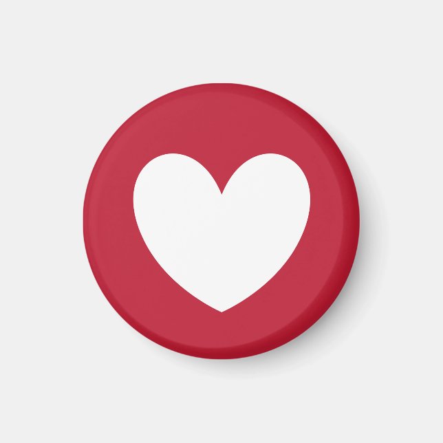 Vitt hjärta i rött magnet (Framsidan)