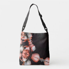 Vitt hjärta i svart från sol axelväska