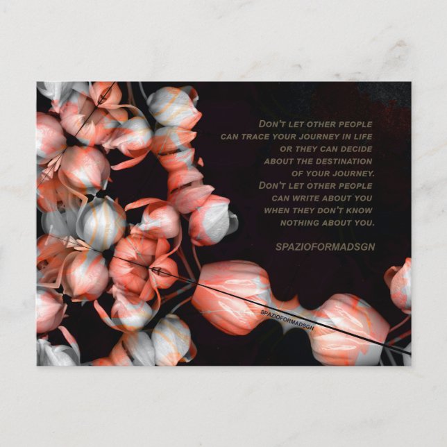 "Vitt hjärta i svart från sol" & Journey Vykort (Framsida)