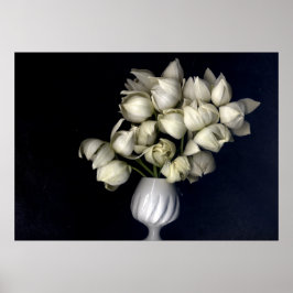 Vitt hjärta i svart poster