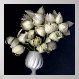 Vitt hjärta i svart poster