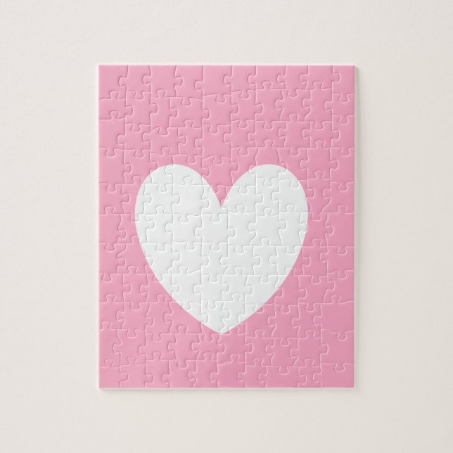 Vitt Hjärtfoto Puzzle Pussel (Vertikal)