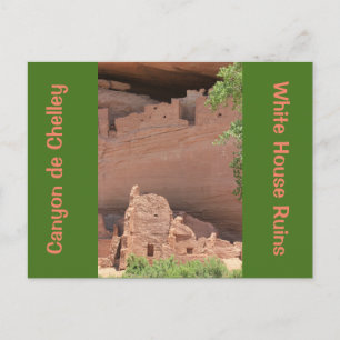 Vitt hus ruiner Canyon de Chelly postkort Vykort