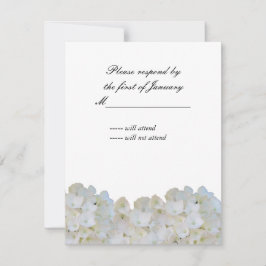 Vitt Hydrangea-svarskort OSA Kort