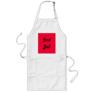 Vitt Julförkläde "God Jul" Långt Förkläde