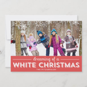 Vitt julfotoport - Rött Helgdag Julkort