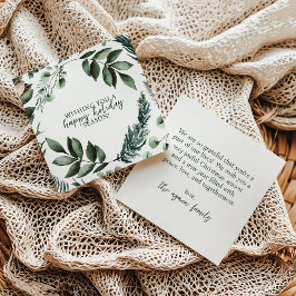 Vitt julgrå-Helgdag-kort för Sage Gräs Inbjudningar