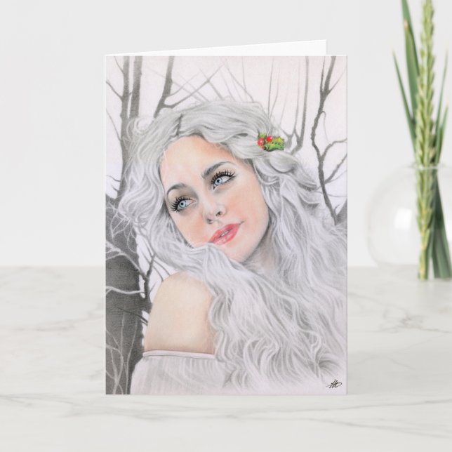 Vitt julkort helgkort (Framsida)