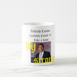 Vitt kaffe mugg med Andrew Cuomo pic