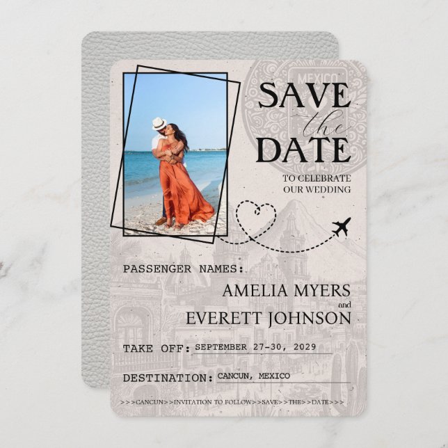 Vitt kanhända-pass Spara datum Spara Datumet (Fram/baksida)