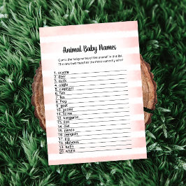 Vitt kanin rosa djur baby namn spelkort inbjudningar