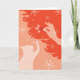 Vitt katt och skinn, vattenmelon, Helgdag/julafton Kort