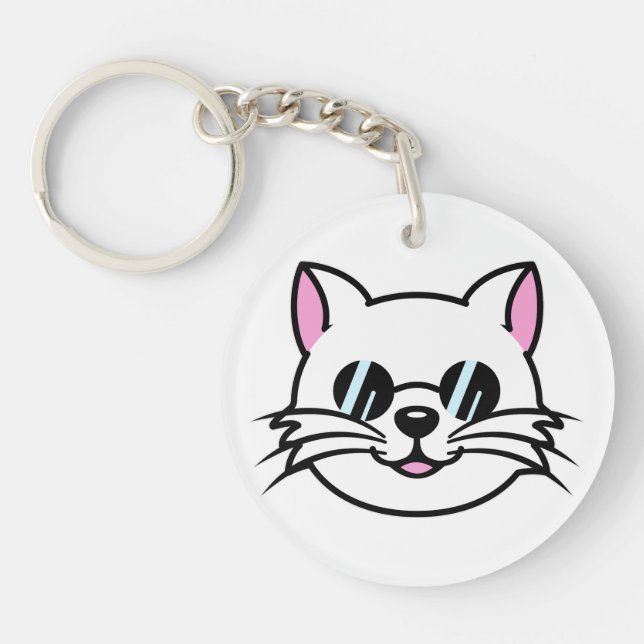 Vitt katt, svart glas/solglasögon (Framsidan)