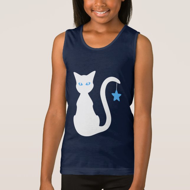 Vitt katt T-Shirt (barn) (Framsida)