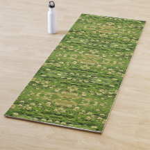 Vitt Klöver-geometriskt Mönster Yoga Mat