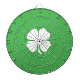Vitt Klöver Löv Metall Cage Dartboard Piltavla
