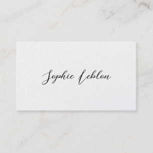 Vitt kontaktkort med Calligraphy Font Namn