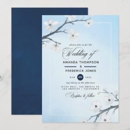 Vitt körsbärsblom Wedding Invitation Inbjudningar