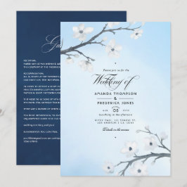 Vitt körsbärsblom Wedding Invitation Inbjudningar