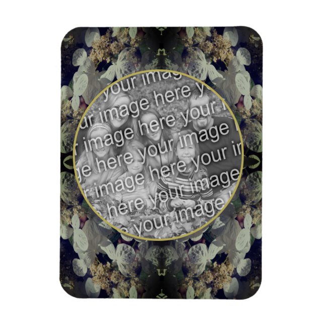 Vitt lakecap Hydrangea Ram Lägg till ditt foto Magnet (Vertikal)