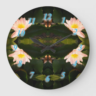 Vitt lås för Lotus Flowers Stor Klocka