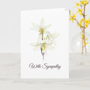 Vitt Lily Blommigt Sympathy Card Kort