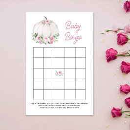 Vitt litet Pumpkin Baby Bingo-spelkort