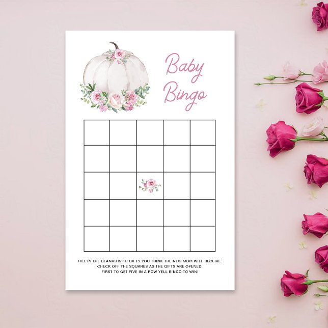 Vitt litet Pumpkin Baby Bingo-spelkort (Skapare uppladdad)