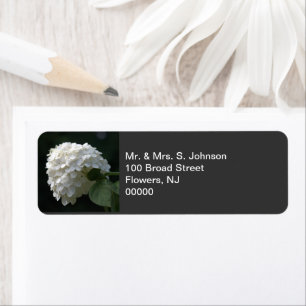 Vitt ljus Hydrangea Returadress Etikett