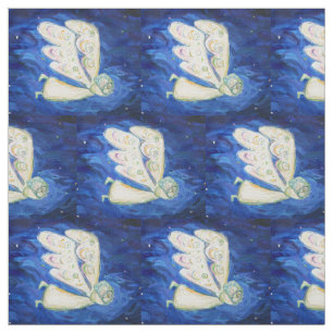 Vitt ljusguardian Angel Art Fabric Material Tyg