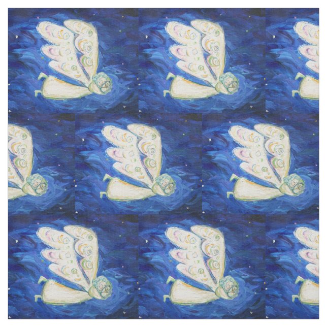 Vitt ljusguardian Angel Art Fabric Material Tyg (Provkarta)
