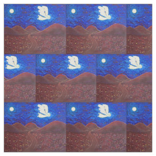 Vitt ljusguardian Angel Art Fabric Material Tyg