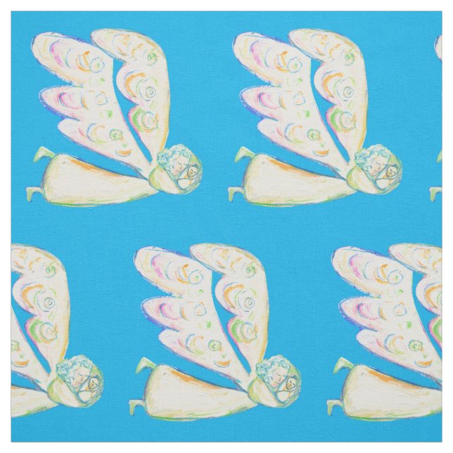 Vitt ljusguardian Angel Fabric Art Material Tyg (Provkarta)